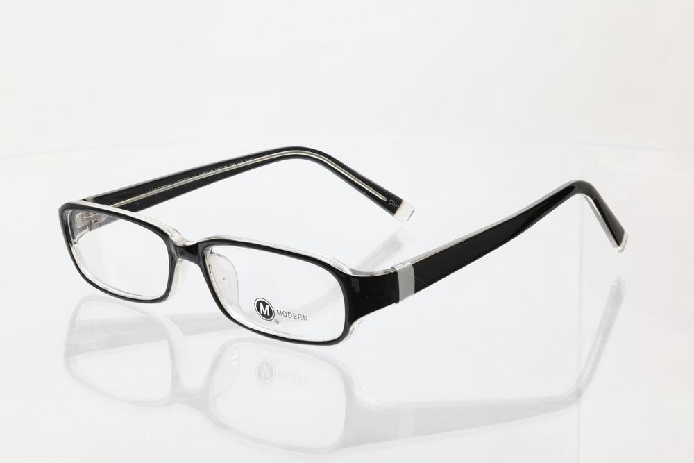 Modern Agree Black/Silver 52-16-140mm Eyeglass FRAMES ONLY - NEW WITH DEFECTS
